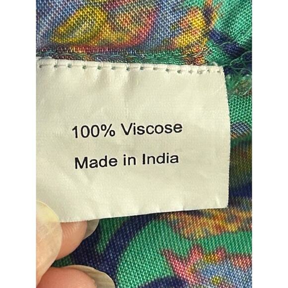 Patchouli Fair Boho Maxi Dress Size L  Paisley Floral, Tassel Tie Waist - Picture 5 of 6